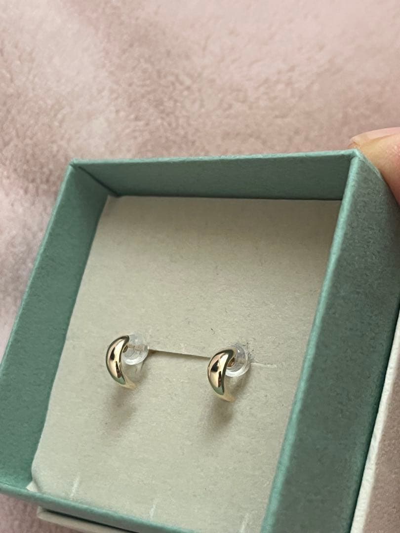 未使用　SUTSUMI ツツミ　K10イエローゴールドハーフフープピアス