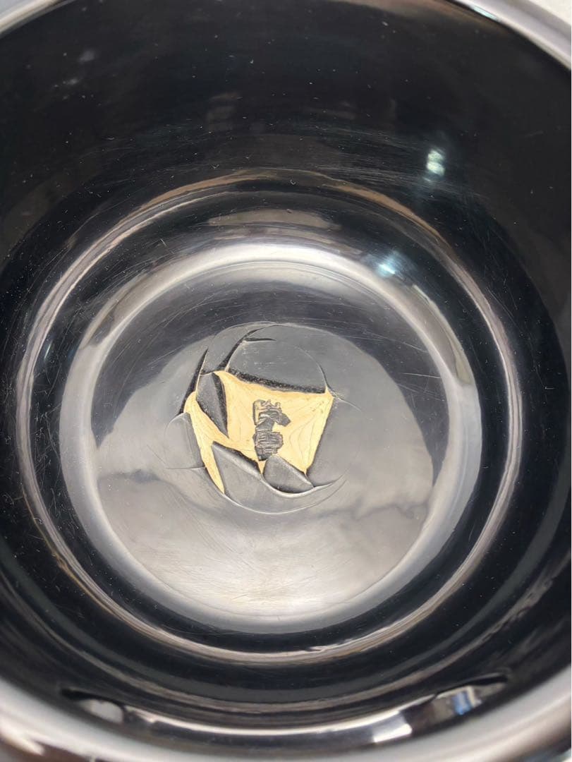 美品 茶道具 山本崇雲造 黒真塗 眉風炉 陶印 底瓦 前瓦 灰付 敷板 5点共箱