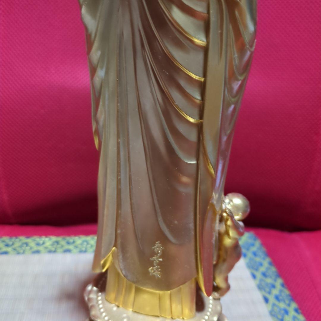 地蔵尊像ダイキャスト金色製約36cm 光背付き