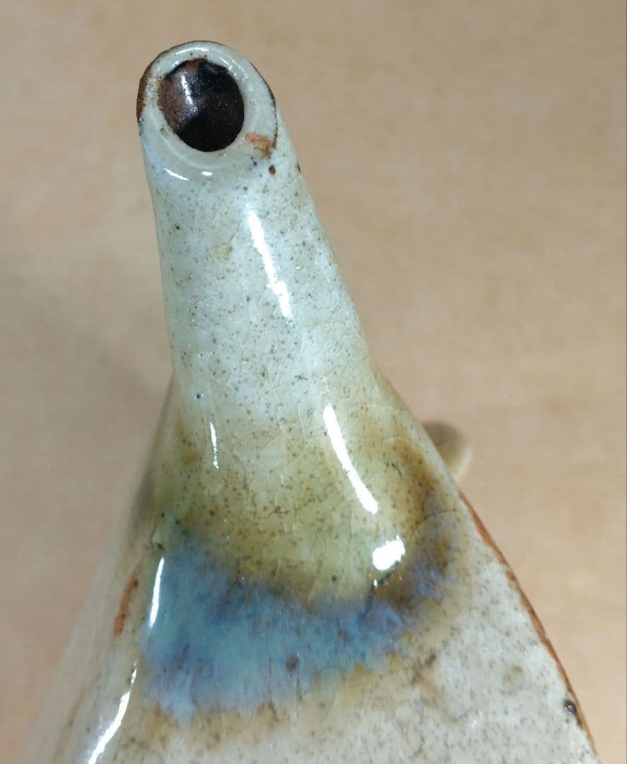 金城次郎 壷屋 抱瓶 共箱 ｗ24㎝【本物保証】壷屋焼やちむん 人間国宝 双魚