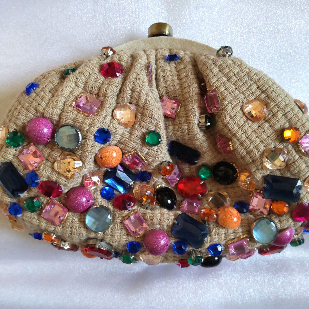 SANTI パーティーバッグ ビジュー付き　クラッチ　バッグ　美品　神崎恵