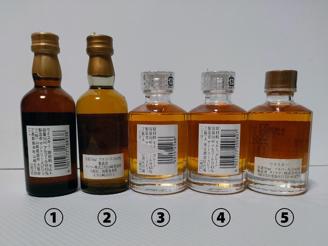 山崎12年、響17年などのミニボトル10本セット