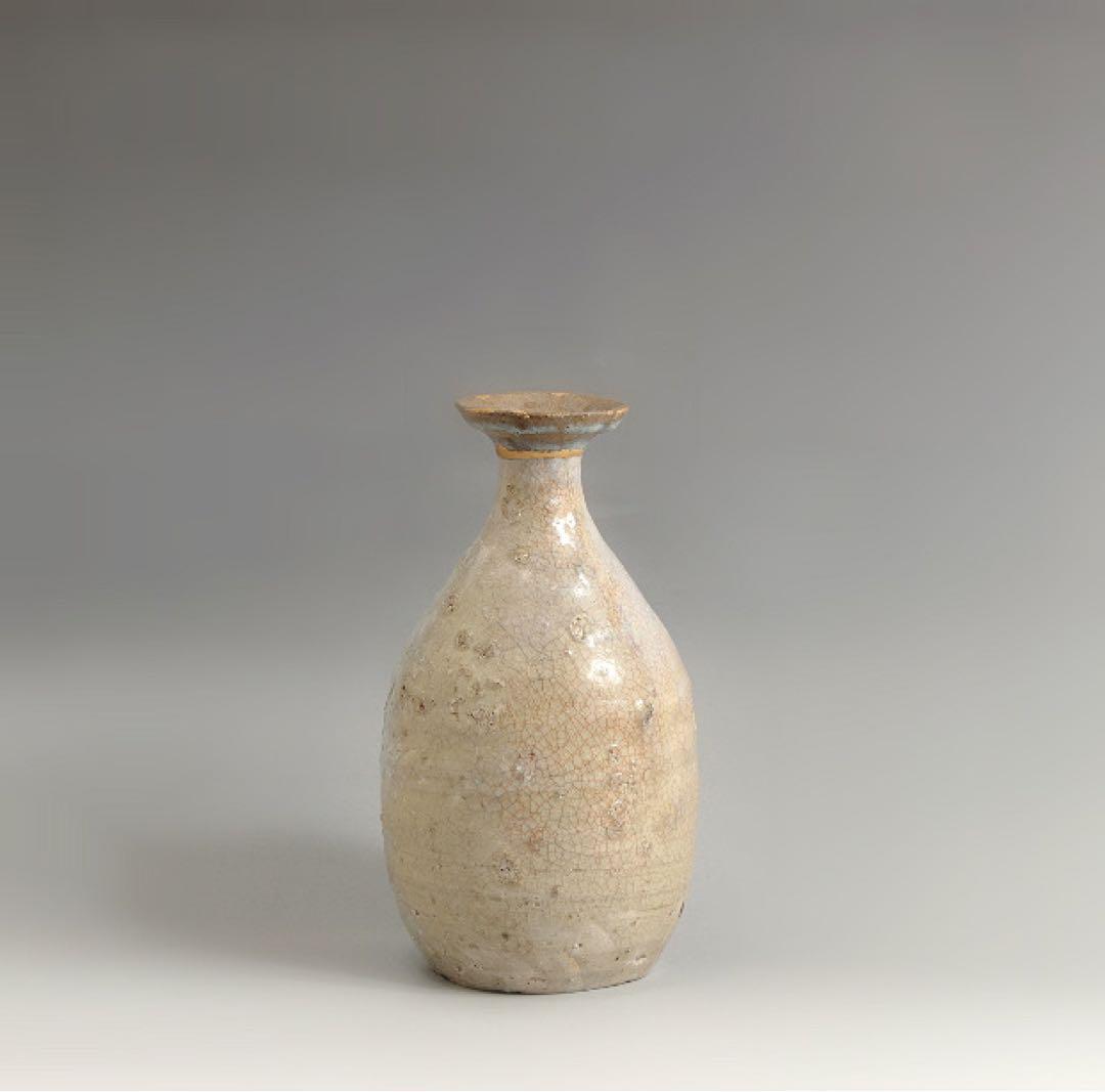 無地志野織部 美濃灰釉 窯変 徳利 酒器 古瀬戸 古美濃 古美術 古道具