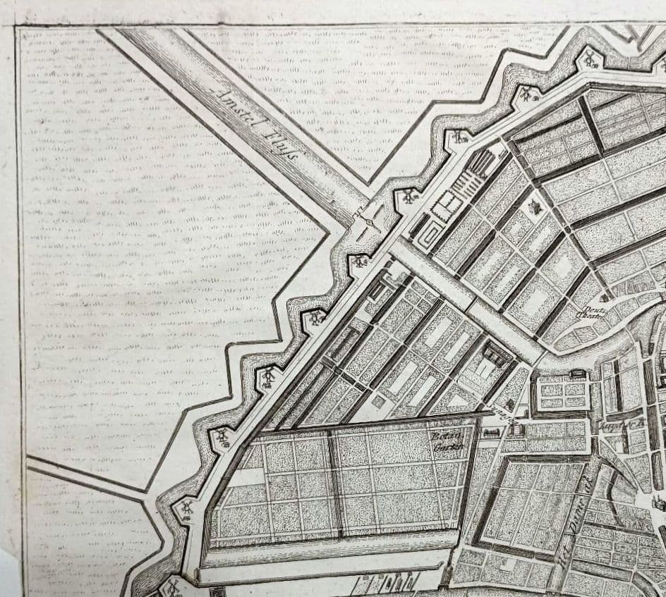 額装品　西洋古地図　1800年頃　アムステルダム都市図