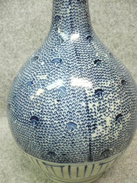 伊万里 みじんこ手 染付 印判 一升 徳利 [B31451]