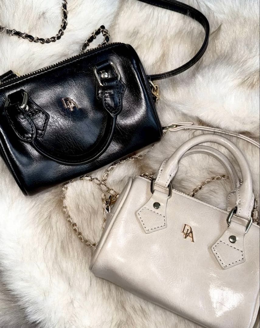 DIANTE ミニボストンショルダーバッグ ブラック