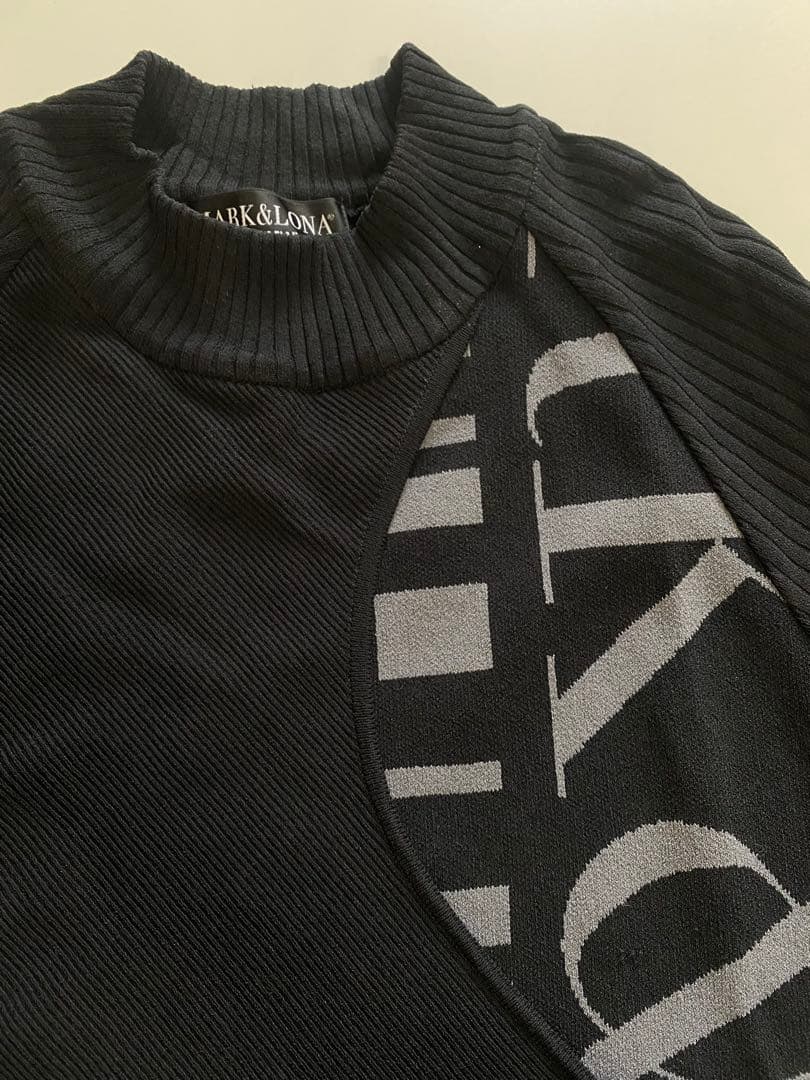 CLARK&LONA ブラック ハイネックセーター