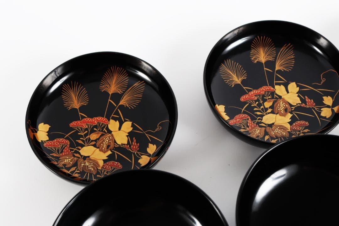 木製漆器 花蝶蒔絵 吸物椀 10客 漆芸