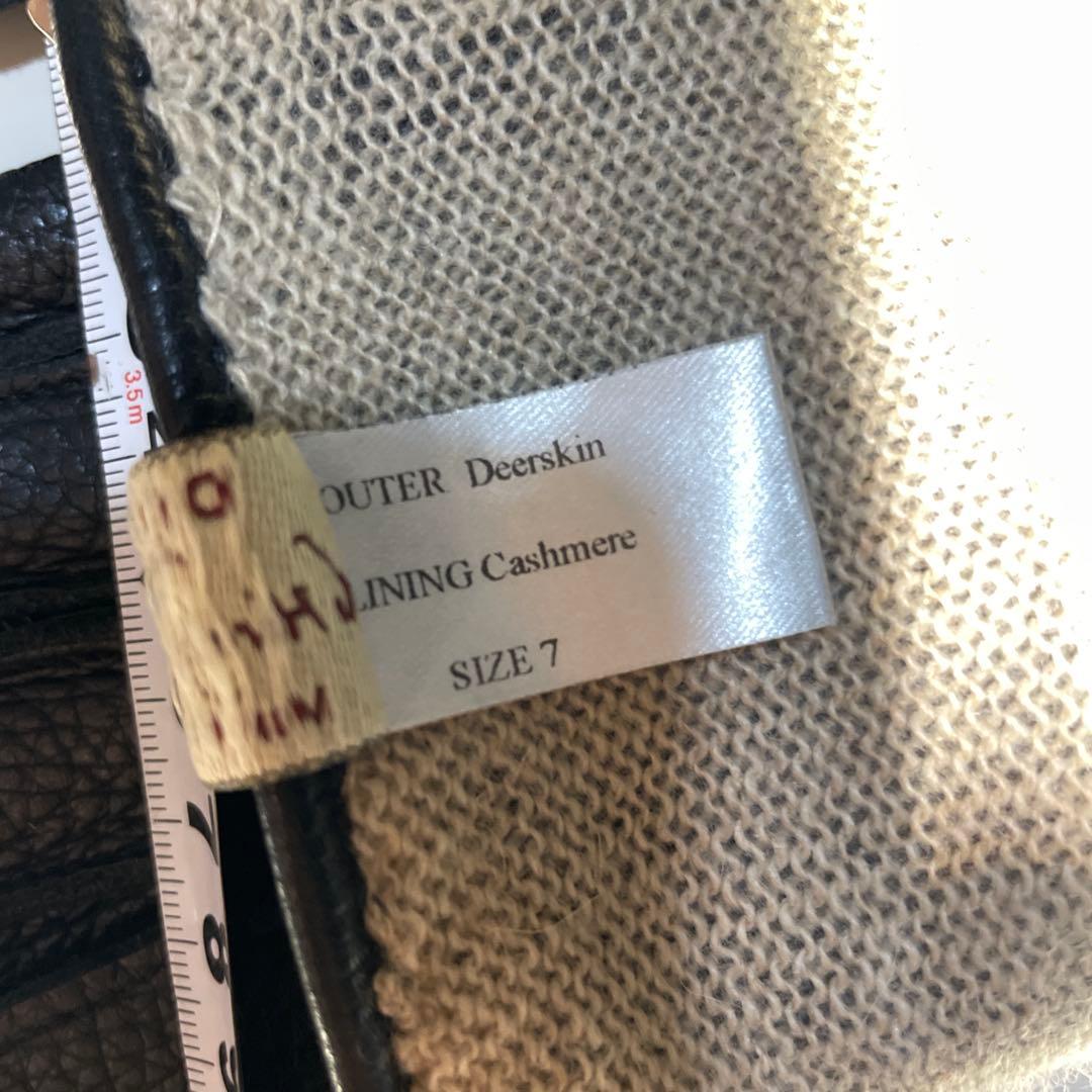 DENTS製 黒色サイズ7 DEERSKIN 鹿1枚革 ライニング交換済