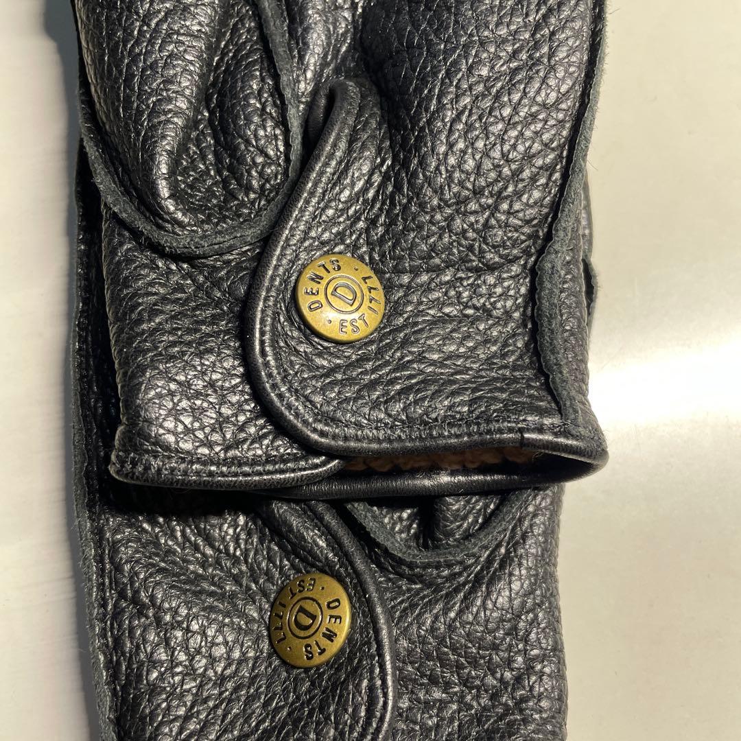 DENTS製 黒色サイズ7 DEERSKIN 鹿1枚革 ライニング交換済