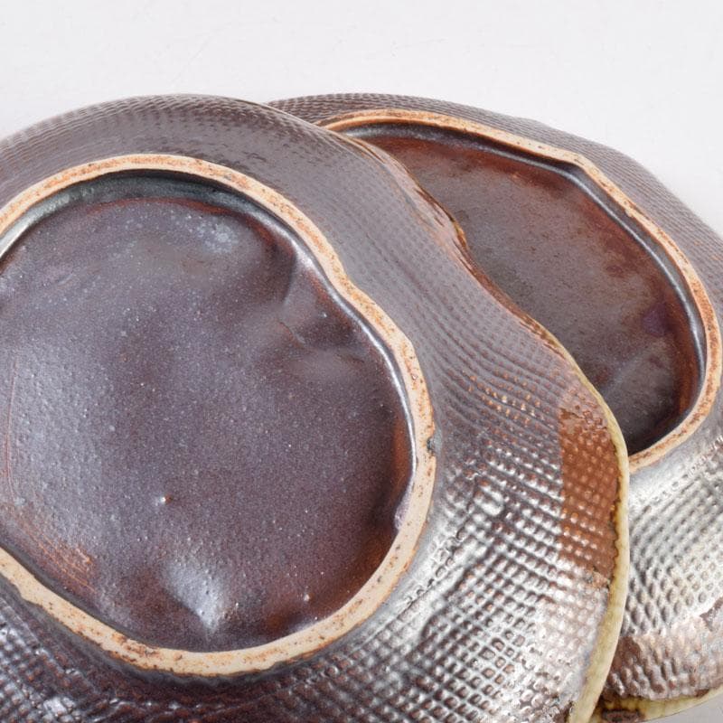 和食器　色絵　カブ形　銘々皿　五客　時代箱　V　8440