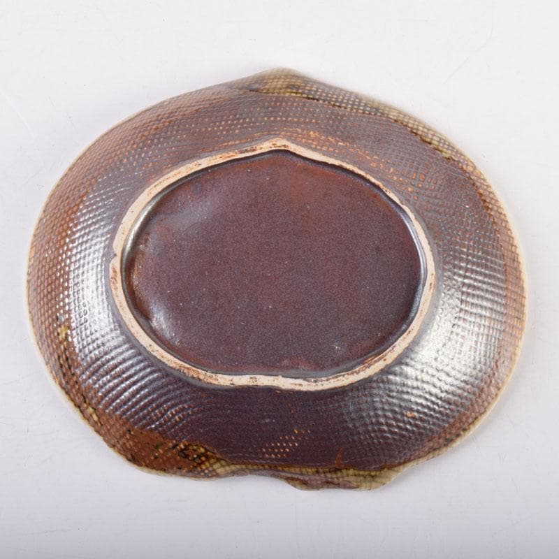 和食器　色絵　カブ形　銘々皿　五客　時代箱　V　8440