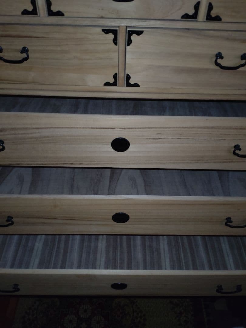 【レトロ】桐無垢材 11段収納引戸 桐箪笥