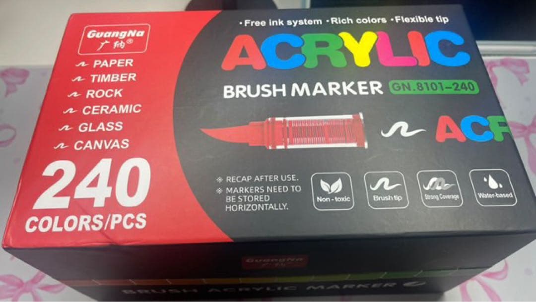 GuangNa アクリルブラシマーカー 240色セット