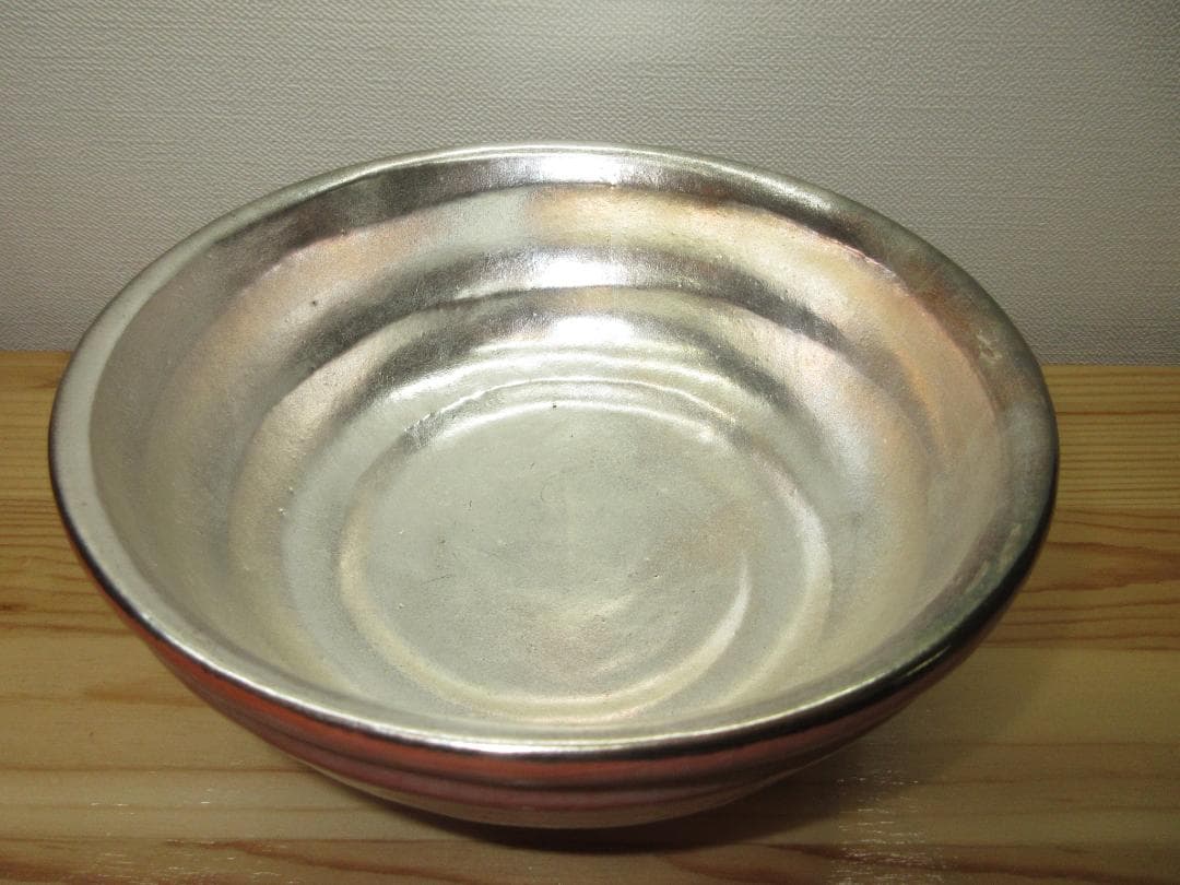 送料込【逢絢亭】茶道具 嶋台茶碗 楽焼 赤楽 金銀一双 佐々木松楽 共箱入り