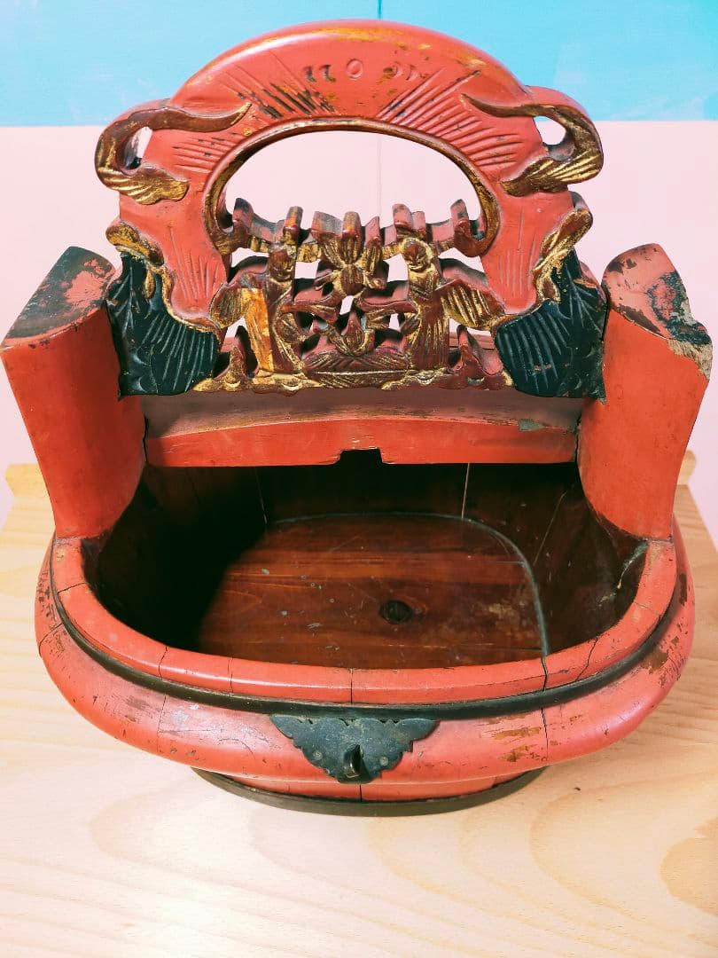 アンティークA 1912年以前 骨董  婚礼道具 小物入れ 清王朝 中国 花嫁