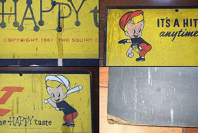 1960’s SQUIRT スクワート ビンテージ 両面 看板 スコアボード