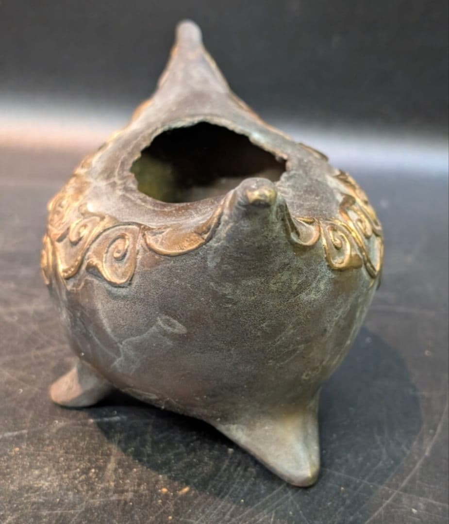 古銅 筆洗 銅器 宣徳銅 大明宣徳三年春工部大臣呉邦佐 在銘 銅製 金工 香炉