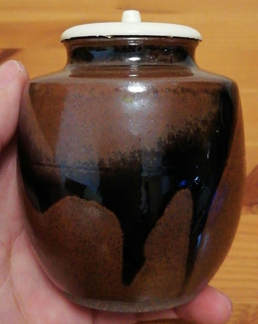 笹田有祥作　初花　肩衡　大名物　茶入　共箱　仕服付　略歴付　茶道具