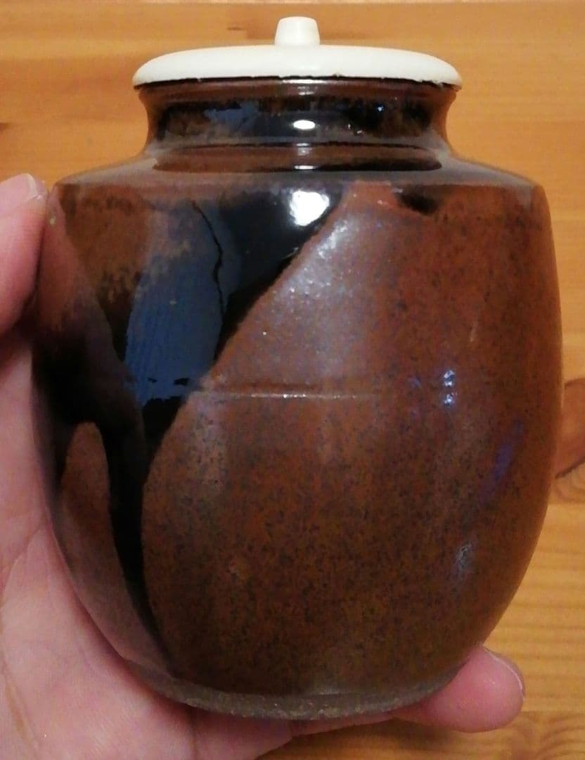 笹田有祥作　初花　肩衡　大名物　茶入　共箱　仕服付　略歴付　茶道具