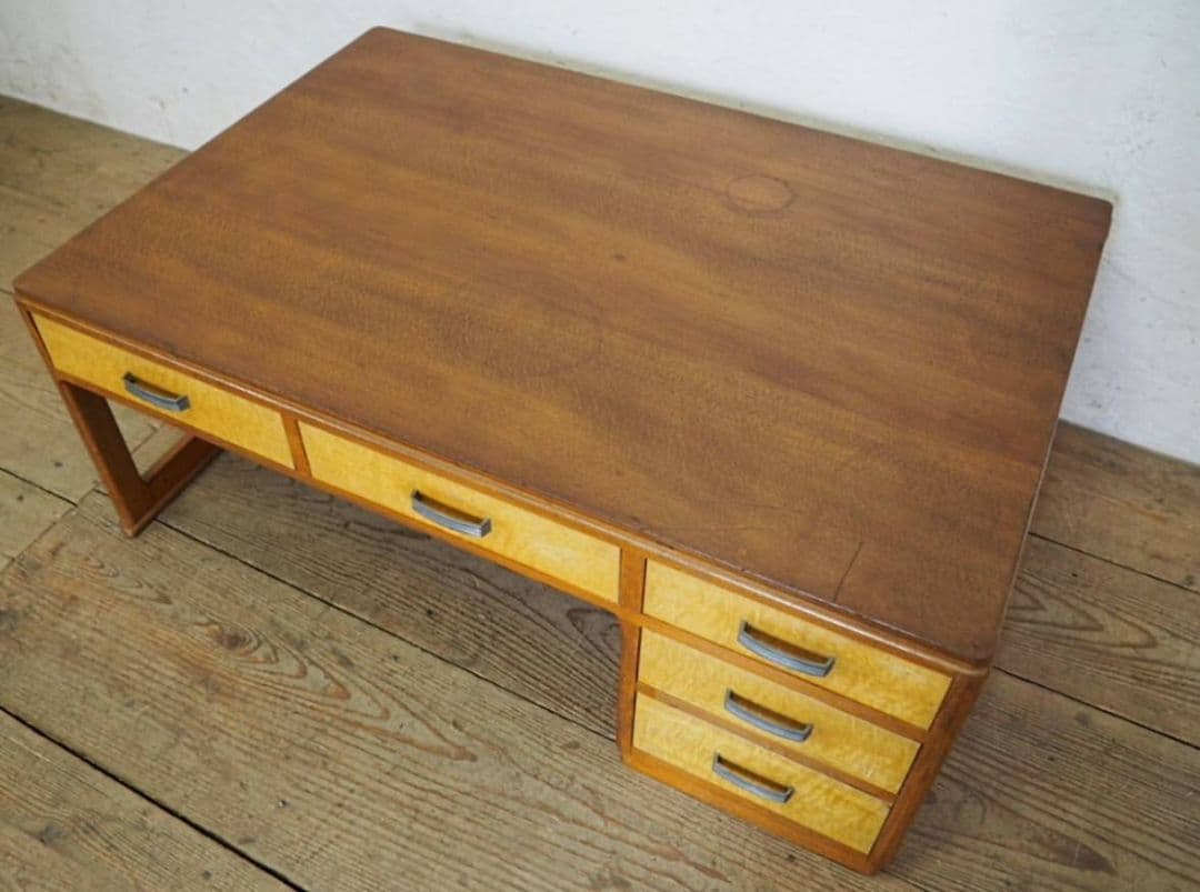 1045 ヴィンテージ　ロータイプ　片袖机　テーブル　古家具　引き出し　レトロ