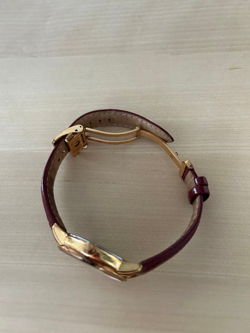 ORIENT 「太陽と月」パールダイヤル レッドレザー レディースクォーツ