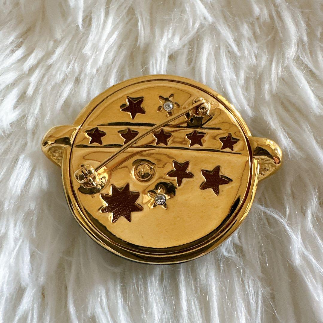 貴重 美品 スワロフスキー 宇宙 月 星 ロゴ刻印ありラインストーン　ブローチ