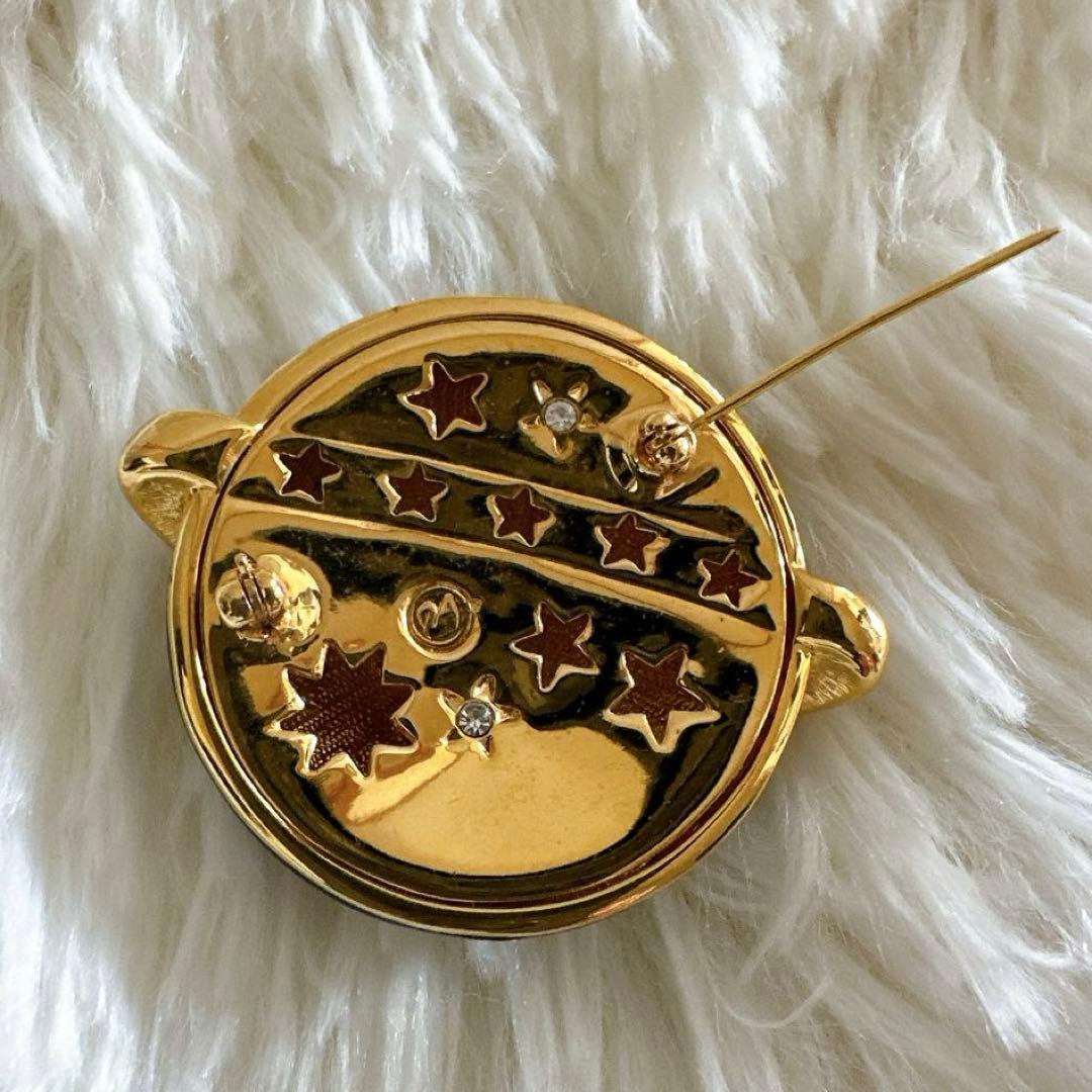 貴重 美品 スワロフスキー 宇宙 月 星 ロゴ刻印ありラインストーン　ブローチ