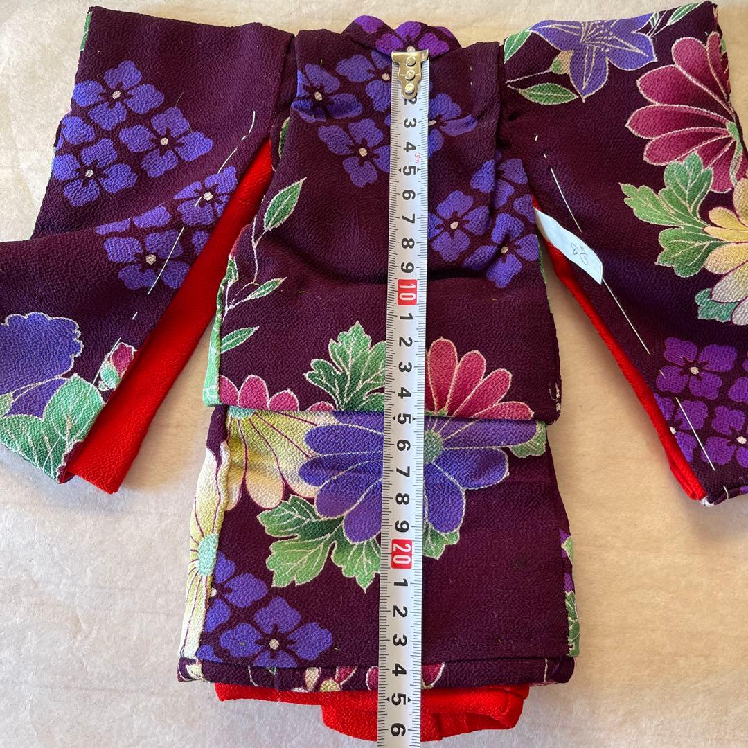 古布縮緬ちりめん　二重　2枚重ね　人形の着物　8号120701