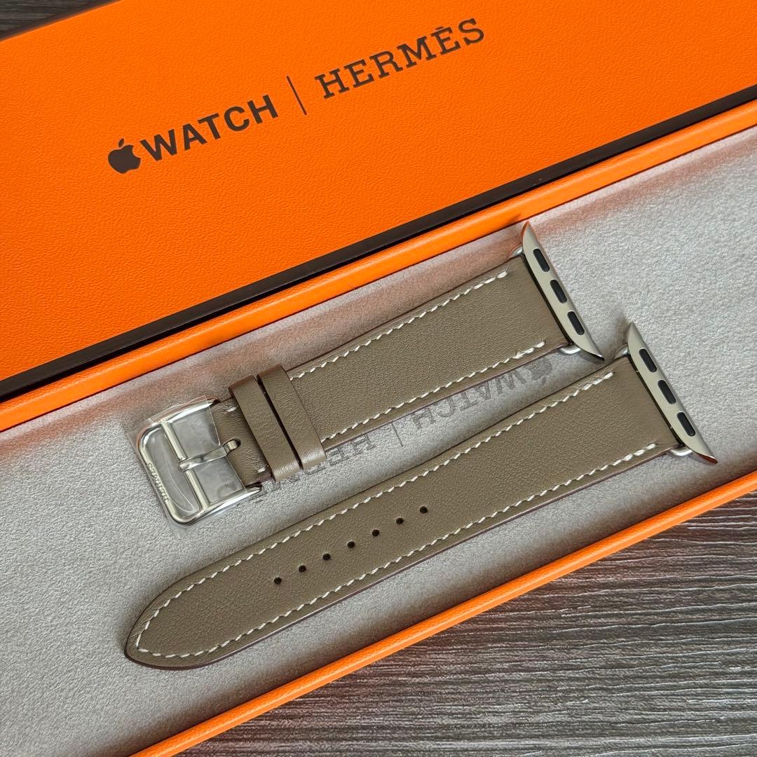 2611 ほぼ未使用　Apple Watch エルメス　エトゥープ　レザーバンド