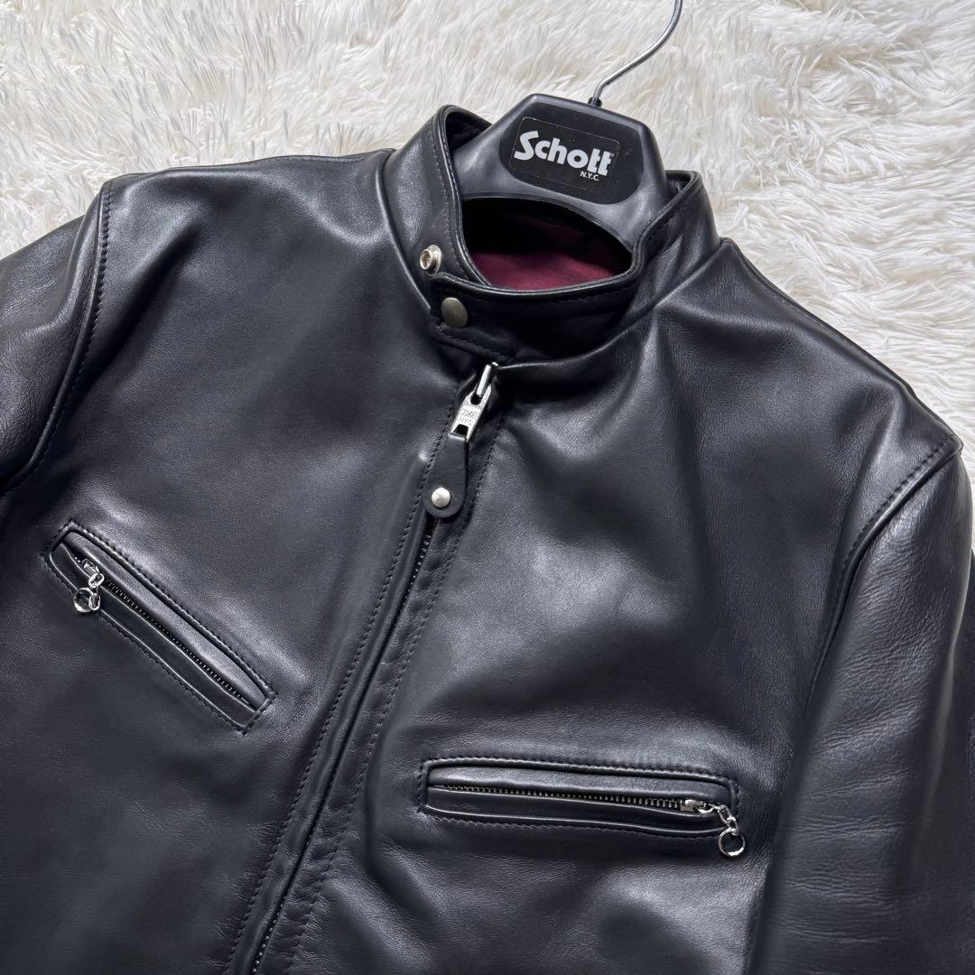 極美品✨schott ライダースジャケット　シングル　641XX 7009　38