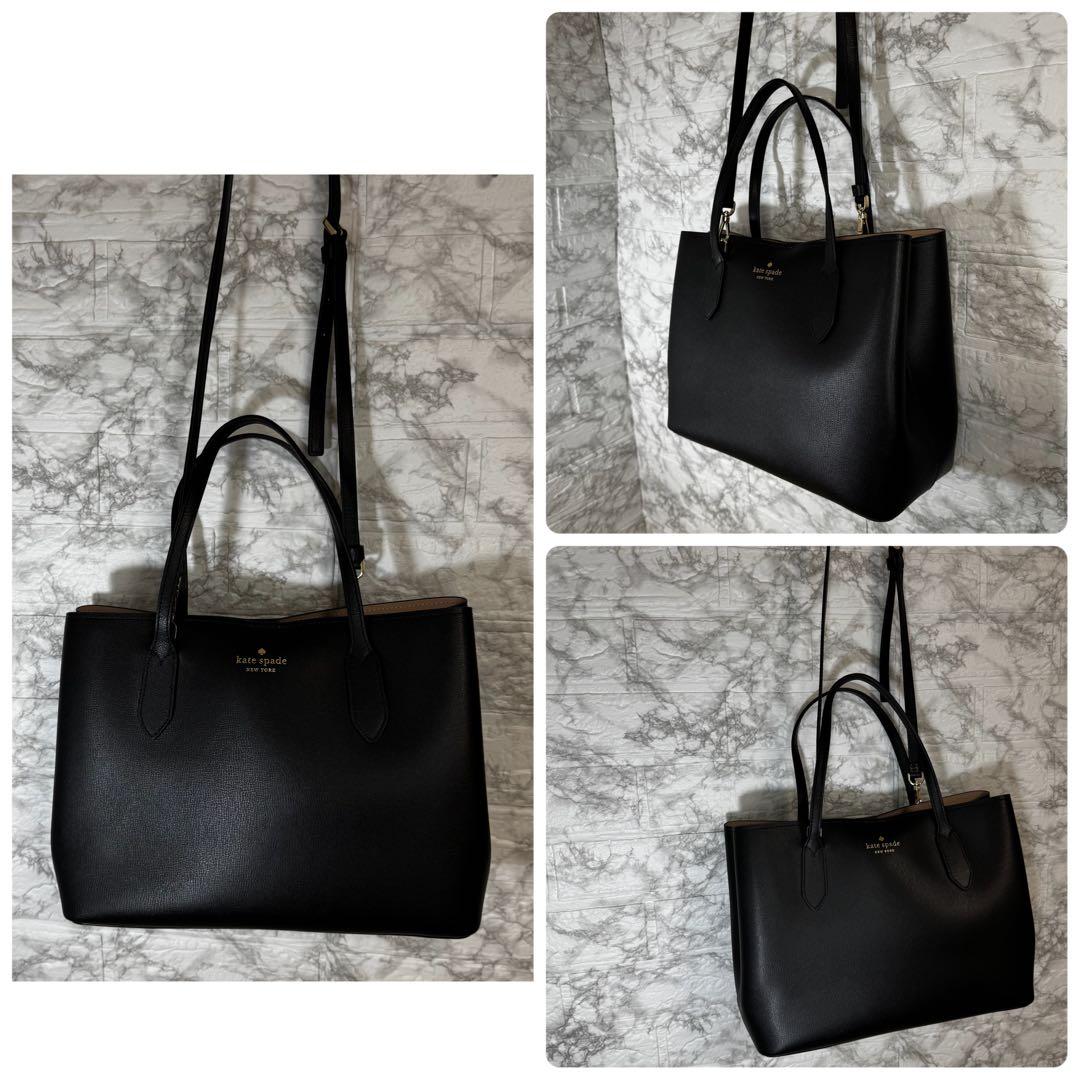【極美品】　ケートスペード　トートバッグ　ショルダーバッグ　2way レザー　黒