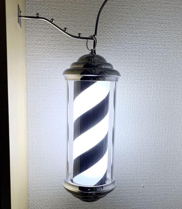 新品 別注 イタリアンカラー LED ミニサインポール 理容 バーバー 店舗