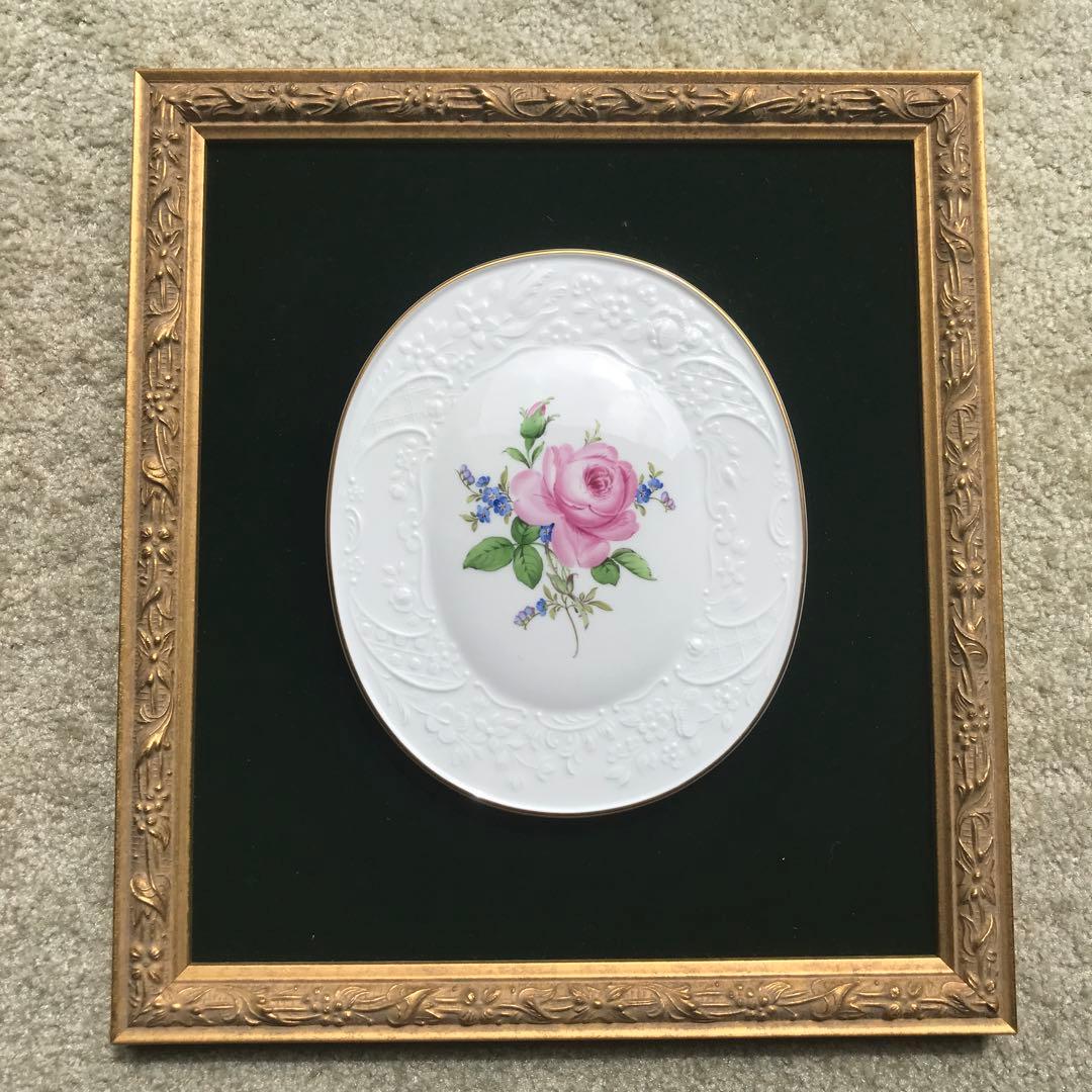 ヴィンテージ　マイセン　壁　額装