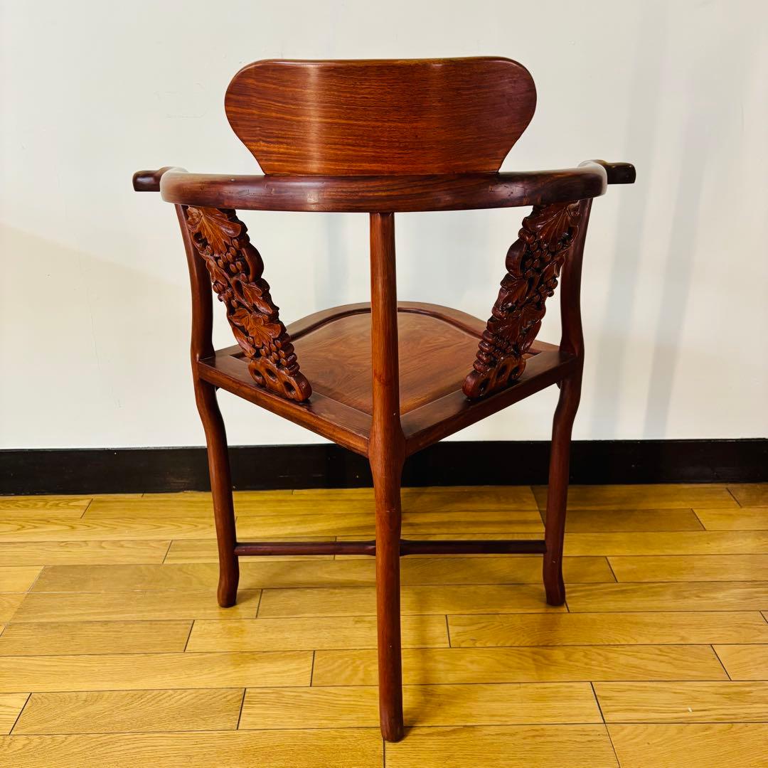 螺鈿細工 唐木家具 椅子 ア ームチェア 中国椅子　送料込み