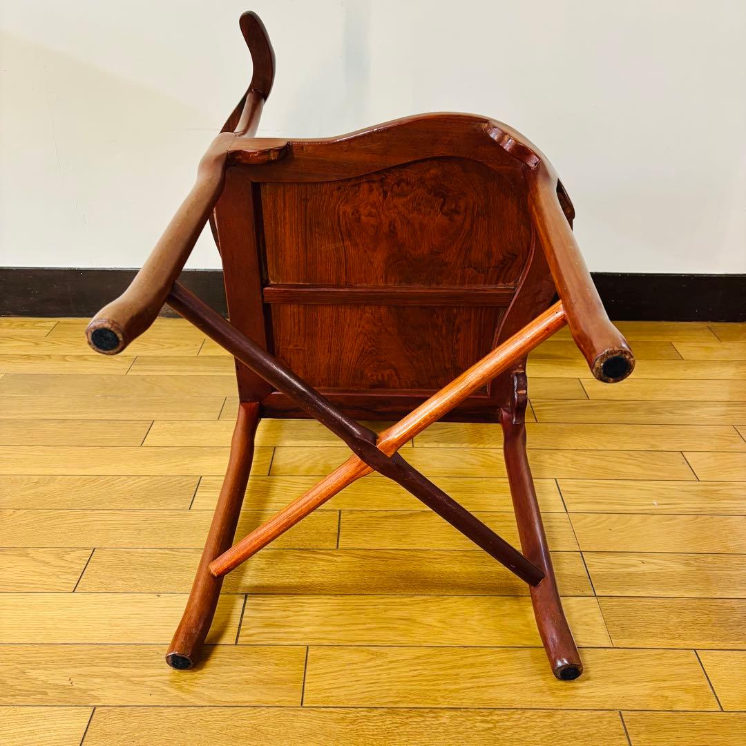 螺鈿細工 唐木家具 椅子 ア ームチェア 中国椅子　送料込み