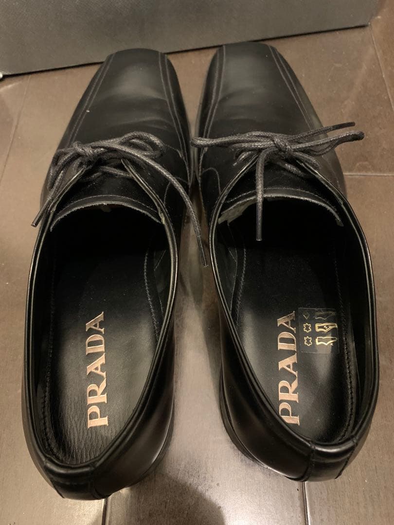 PRADA メンズ レザーシューズ 黒 7 新品 箱付 プラダ