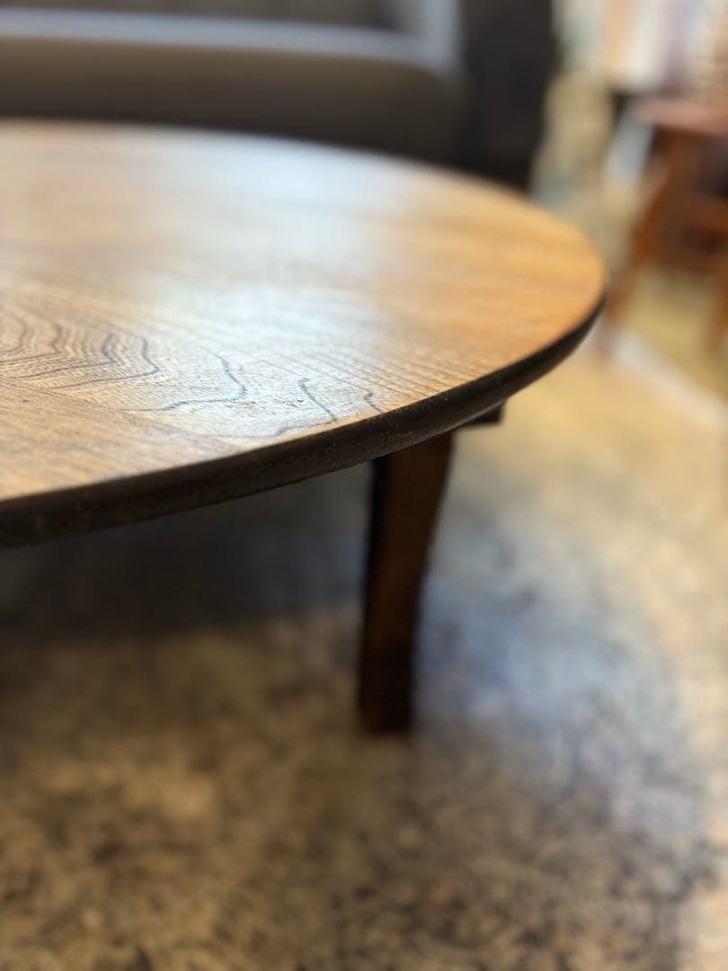 昭和アンティーク　木製ちゃぶ台　丸テーブル　折りたたみ　レトロ