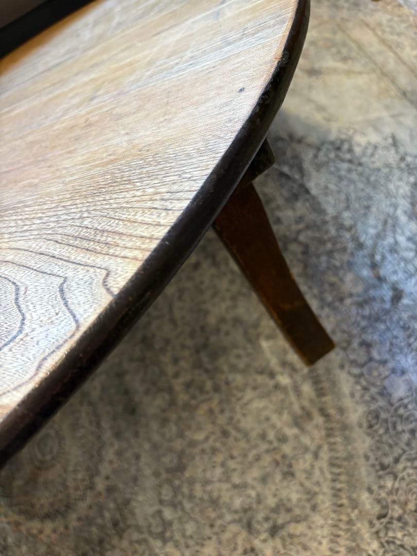 昭和アンティーク　木製ちゃぶ台　丸テーブル　折りたたみ　レトロ