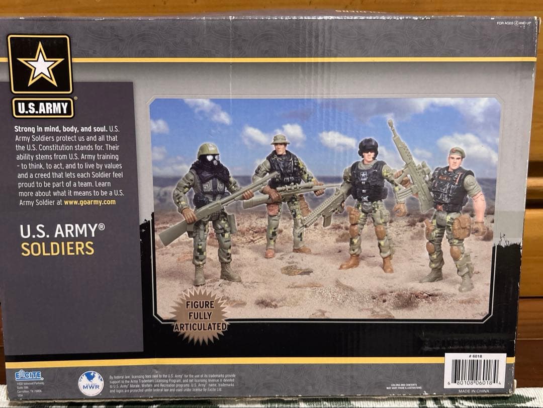 ミリタリー・アメリカ陸軍兵士 4体パック フル可動フィギュア