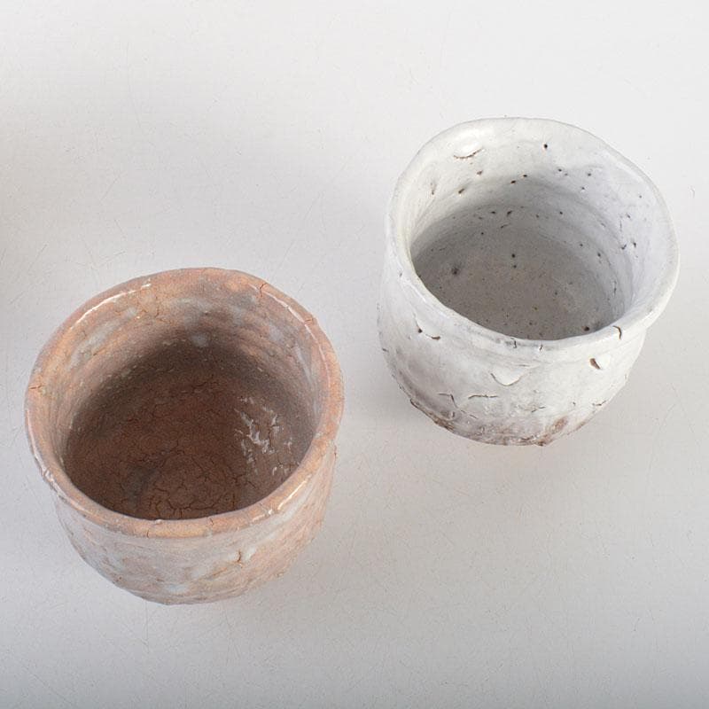 萩焼　田中講平作　湯呑　共箱　2点まとめて　C　6820