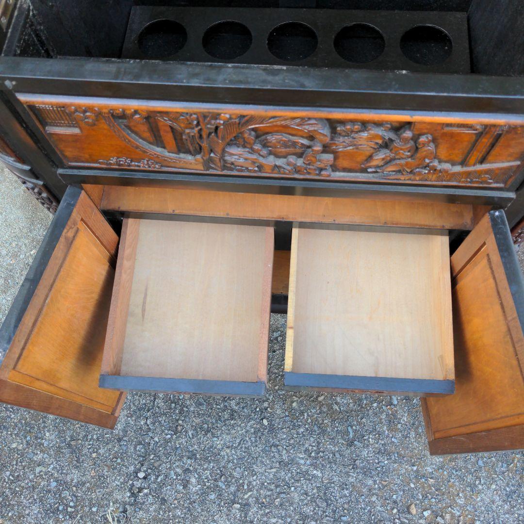彫刻アンティーク家具　アンティーク家具　中国製チェストバー