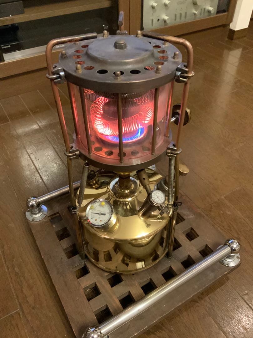 希少初期モデル 武井バーナー パープルストーブ501A真鍮製五徳固定内蔵