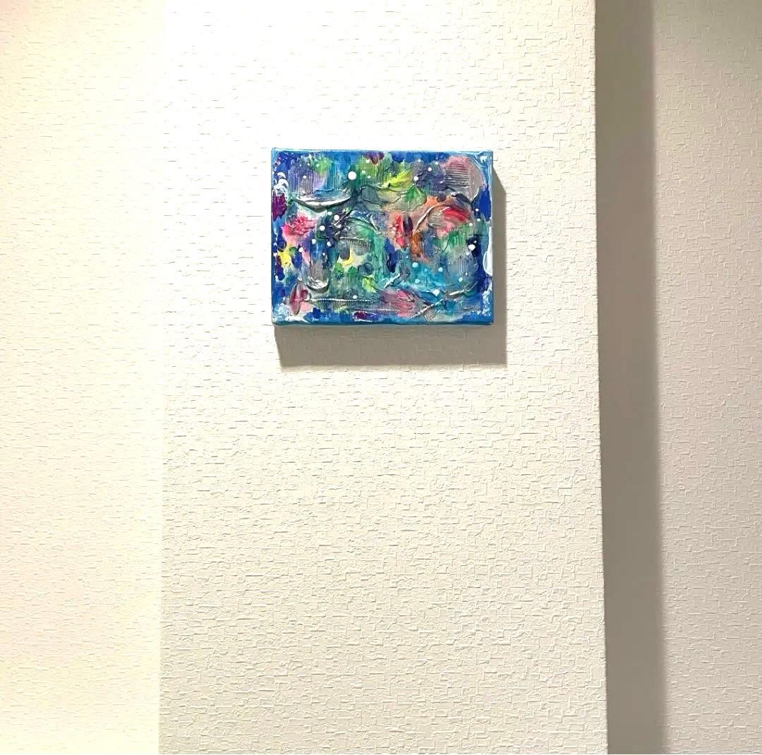 抽象画　原画　テクスチャーアート　アクリル画　現代アート　モダンアート　オーロラ