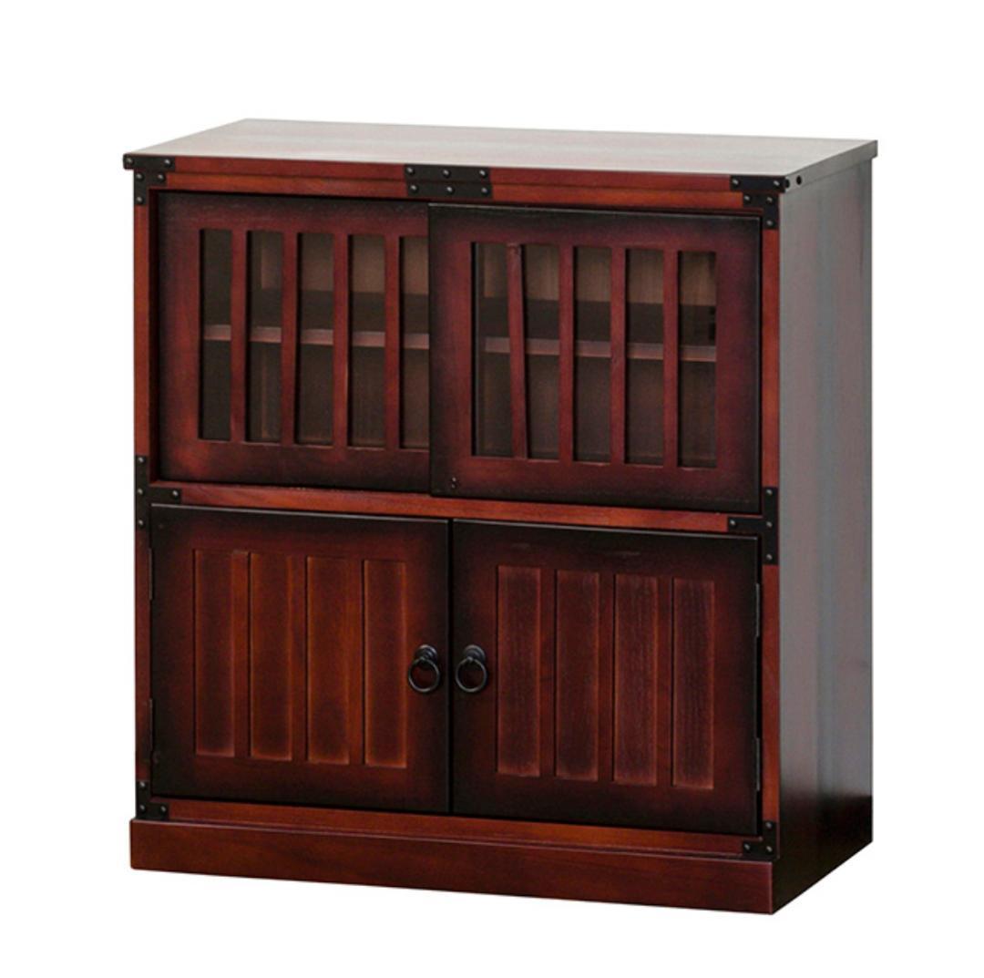 【送料無料】民芸調 水屋 チェスト 棚 レトロ調 民芸家具 和風