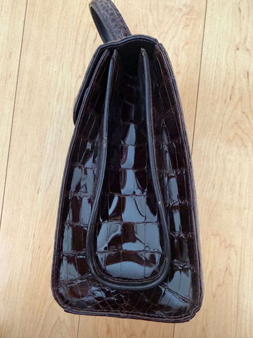 クロコダイルハンドバック　JRA276 ブラウン
