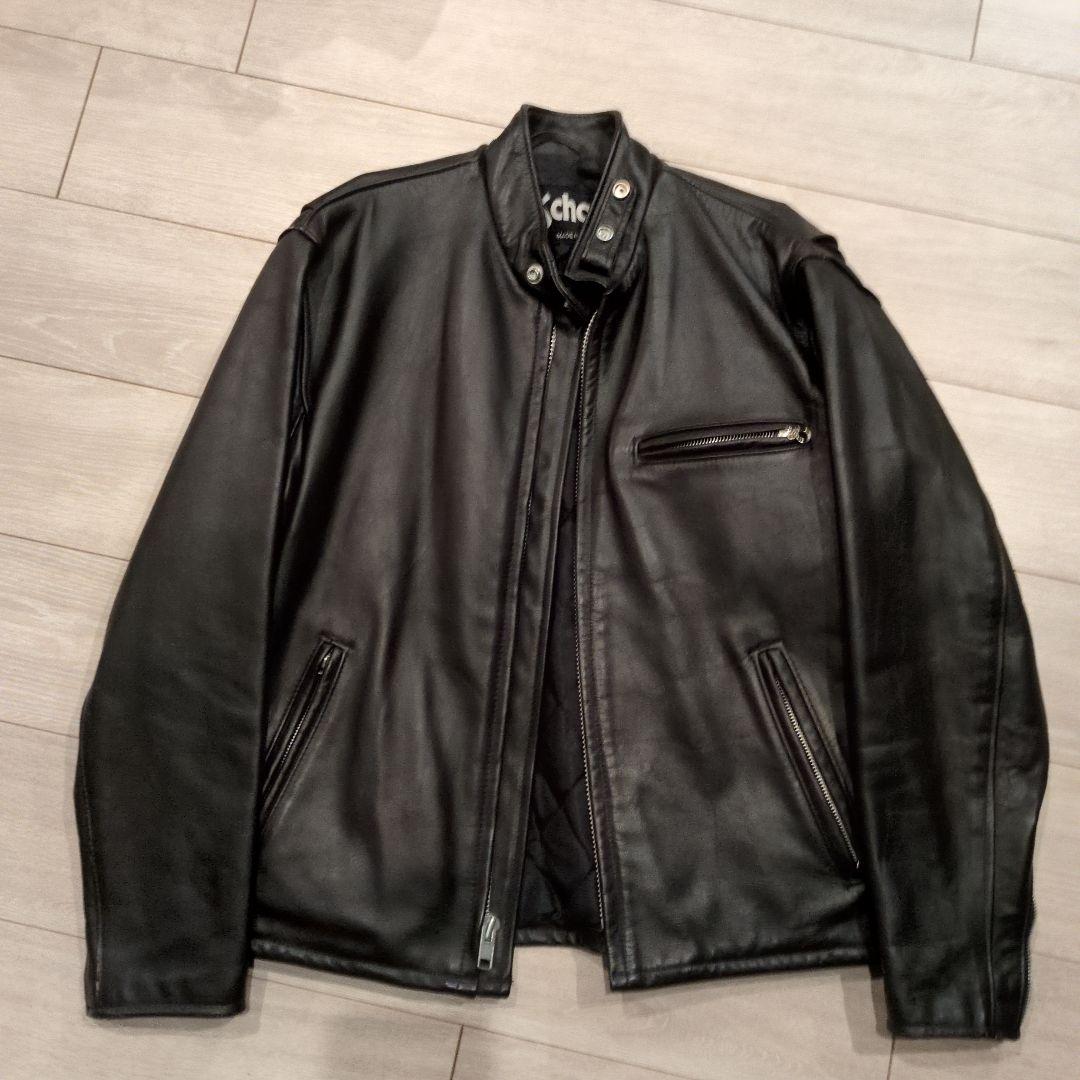 Schott シングルライダースジャケット ブラック 40