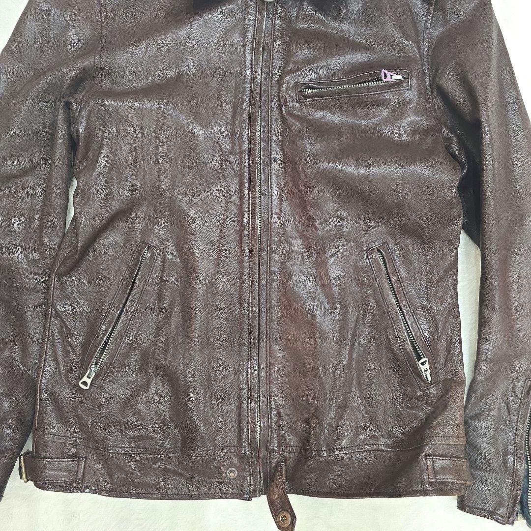 R .NEWBOLD リアルレザー シングルライダースジャケット