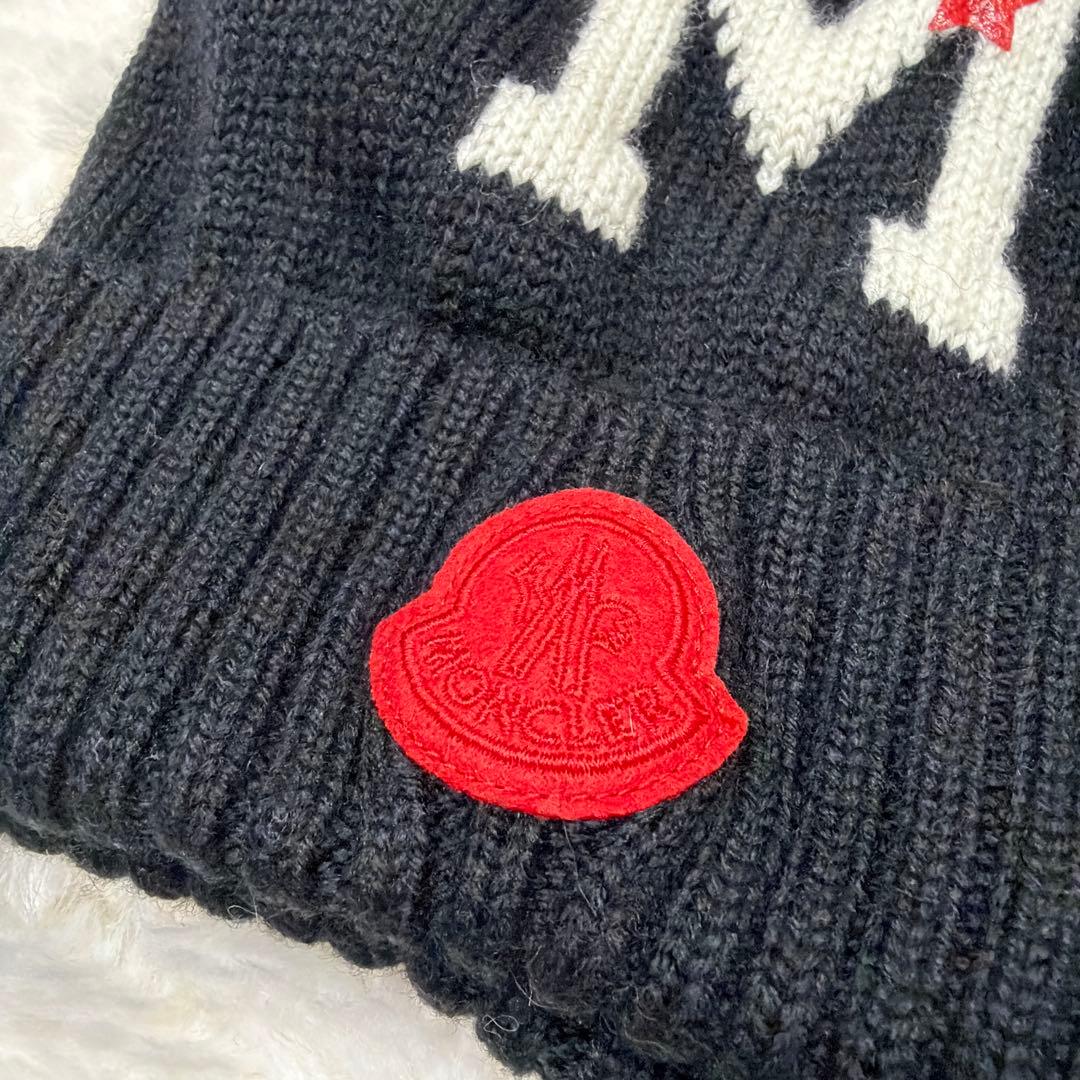 極美品 MONCLER モンクレール イニシャルM ニット帽 イタリア製