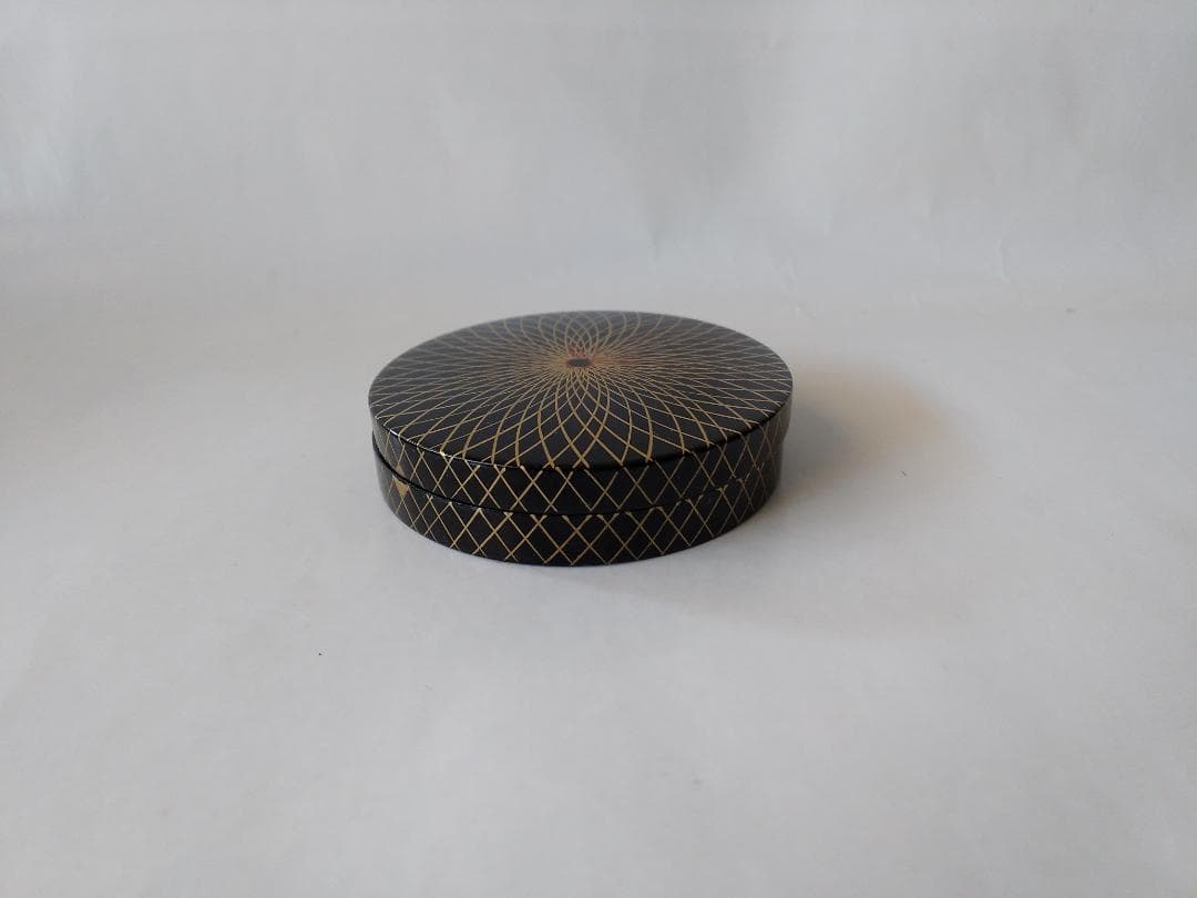 網代香合 二宮閑山 作 共箱 漆器 漆芸 香合 抹茶 茶道具 新品 未使用品